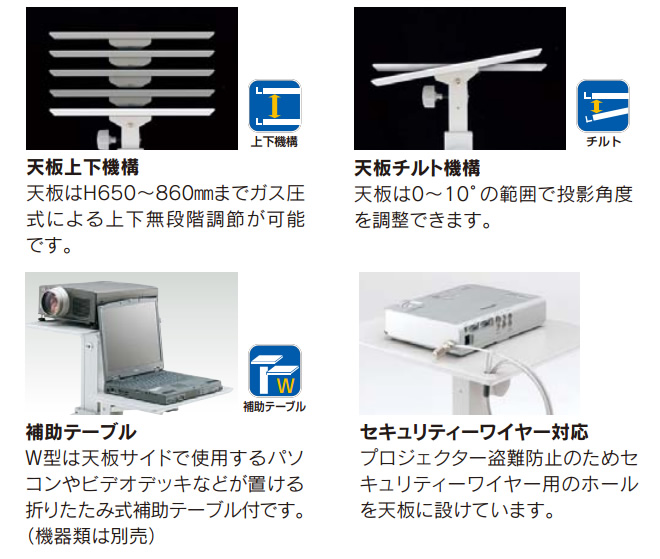 内田洋行 ウチダ UCHIDA プロジェクターテーブル AGシリーズ W730×D450 