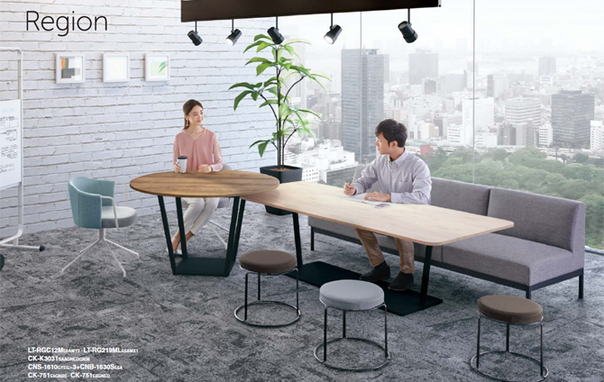 コクヨ KOKUYO ミーティングテーブル Region リージョン 会議用テーブル T字脚 角形テーブル/ミドルテーブル/メラミン天板  LT-RG167M