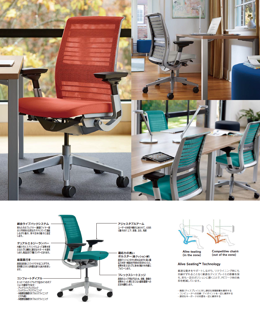 内田洋行 スチールケース Steelcase オフィスチェア Think シンク